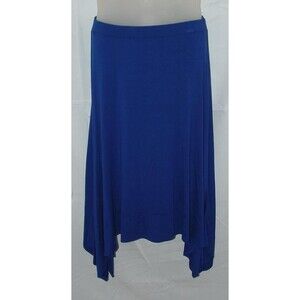 Solid Blue Sz 1 or Sz Medium Elastic Waist Soft Stretchy Skirt CHICOS